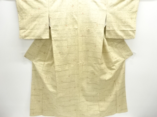 JAPANESE KIMONO / YONEZAWA ZENMAI TSUMUGI / WOVEN ABSTRACT PATTERN